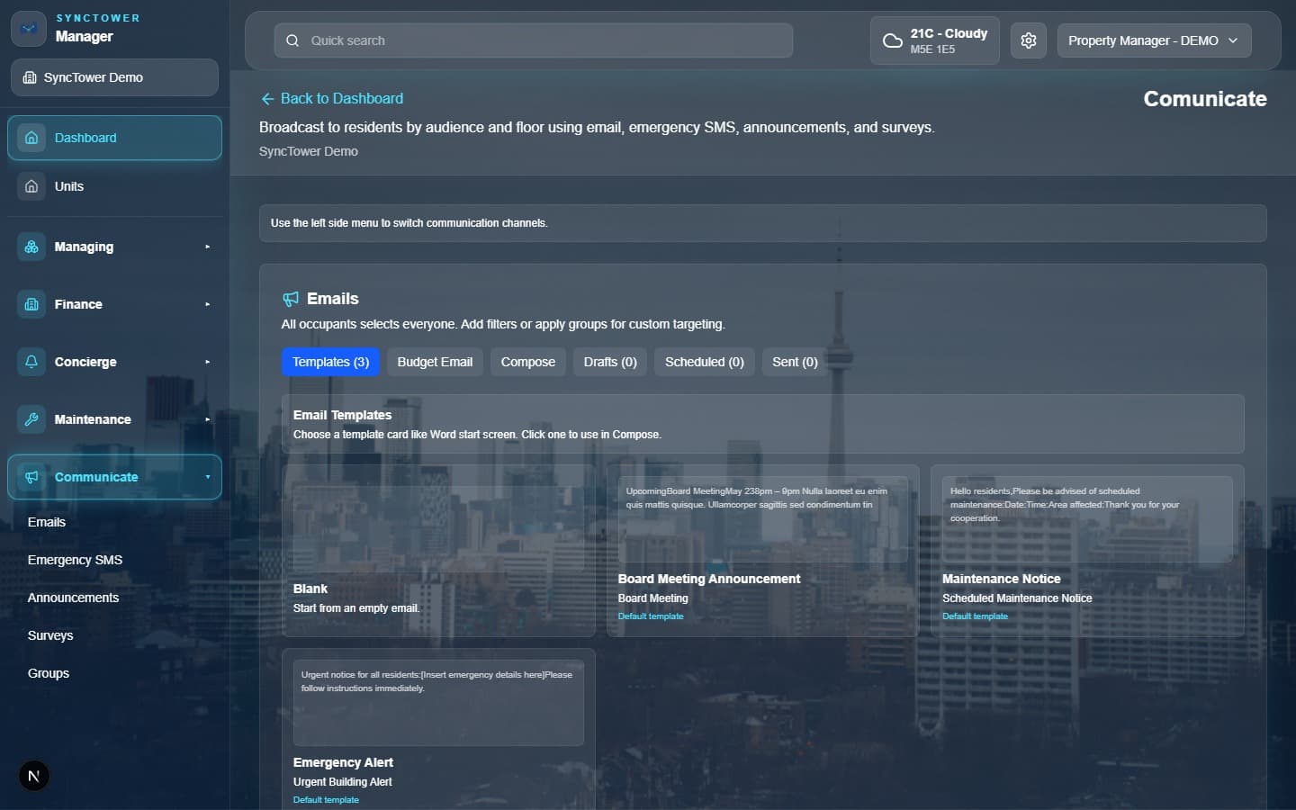 SyncTower Email Templates module