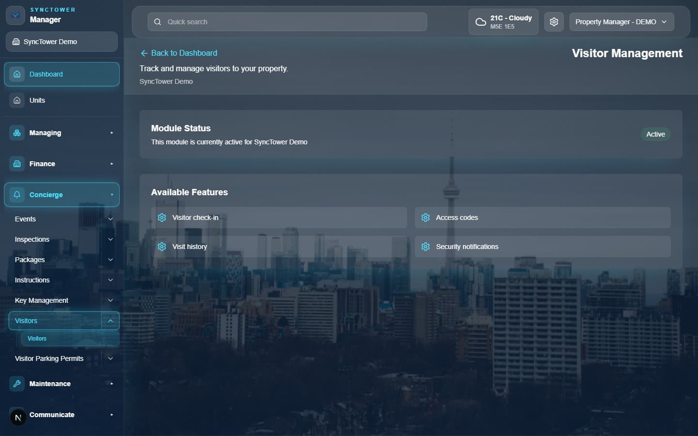SyncTower Visitor Management module