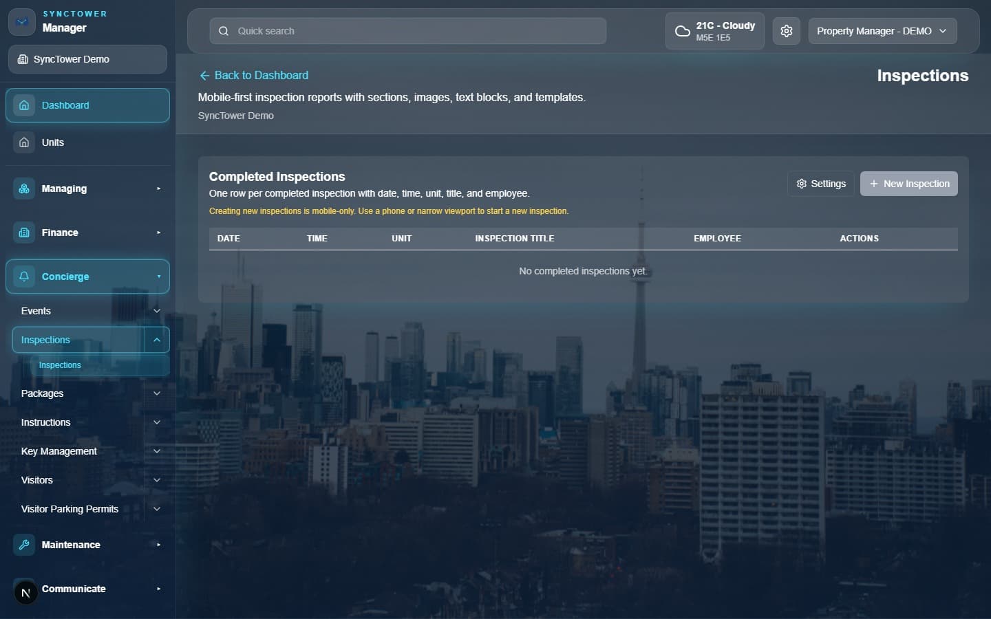 SyncTower Inspections module