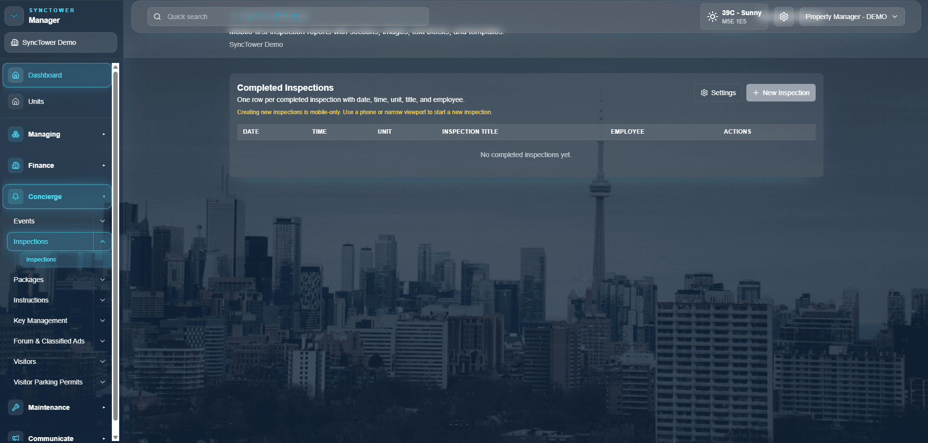 SyncTower Inspections module