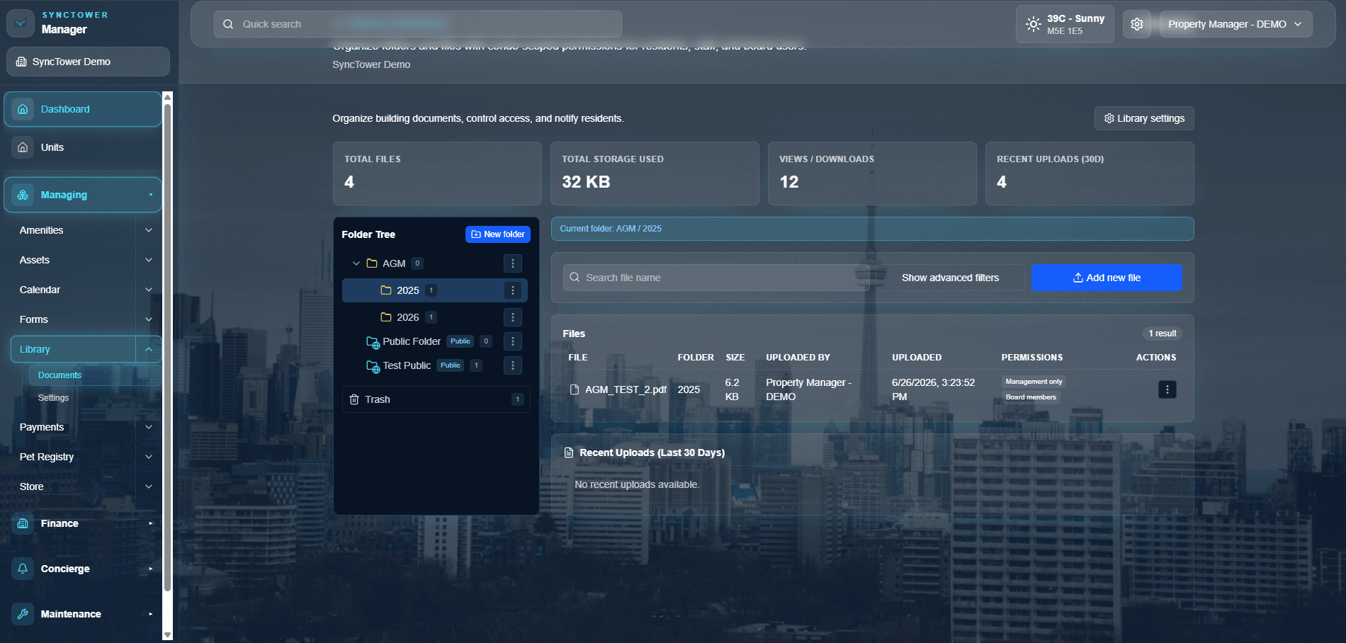 SyncTower Document Library module