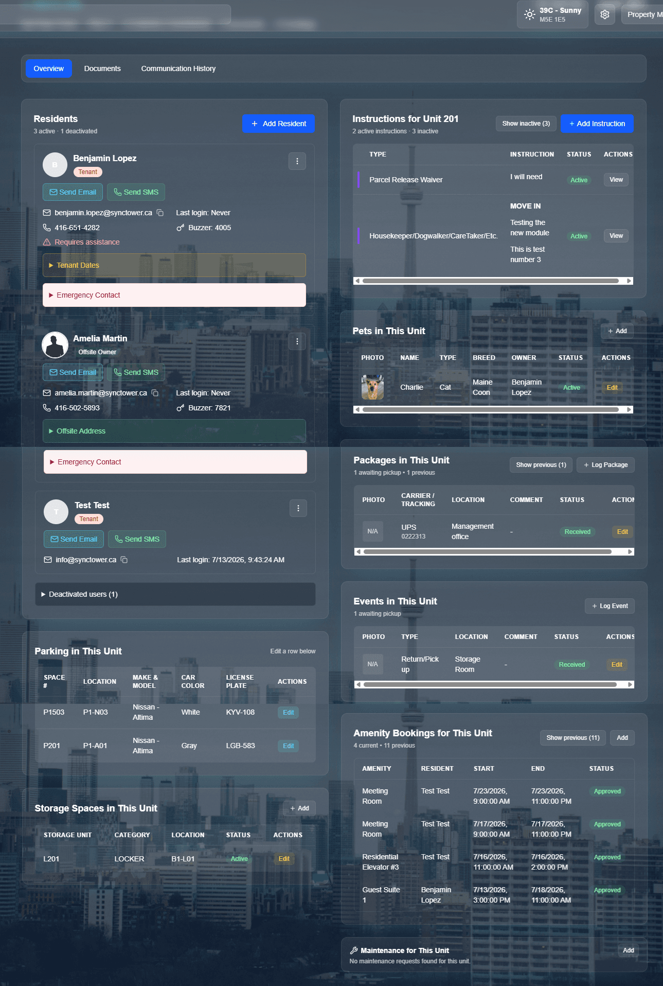 SyncTower Unit Profiles module